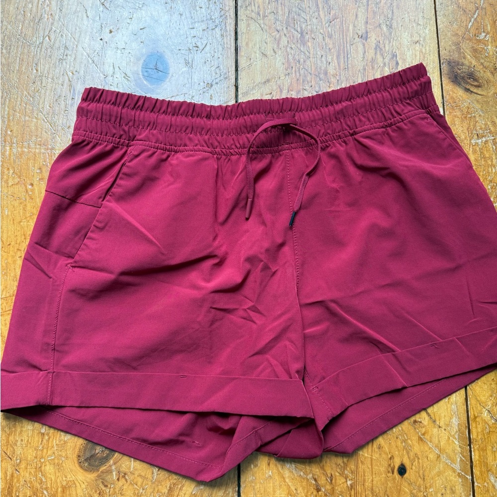 90 Degree By Reflex Maroon Athletic Shorts